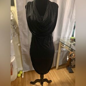 Chic Black Midi Dress with Subtle Sparkle